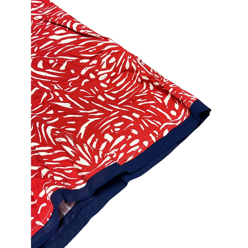 THML Clothing Red White Print Flounce Hem Dress Size Medium - Picture 2 of 6